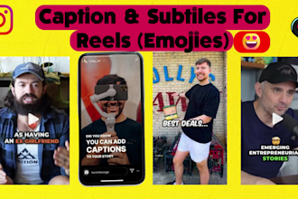 add subtitles, captions or emoji in youtube shorts,insta reels and tiktok video