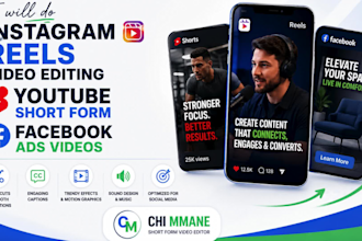 do instagram reels video editing youtube short form facebook ads videos