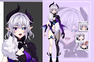 draw and rig live2d model vtuber rigging  2d vtuber avatar anime art commission