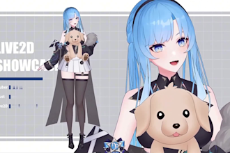 do live2d vtuber rigging, live2d model, 2d vtuber avatar, vtuber commission,