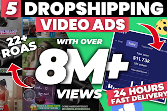 create tiktok, facebook video ads and dropshipping video ads