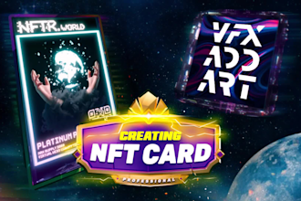 create trading nft and crypto card animation