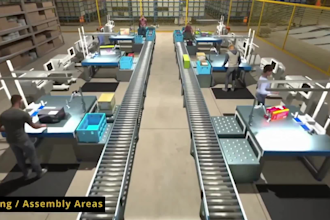 do 3d industrial robotic animation, 3d factory animation, 3d technical animation