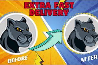 redraw or vector trace, logo, image, illustration, jpeg and raster to vector