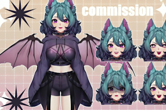 draw and rig spooky vtuber, vrchat avatars, dakimakura, vworld vseeface models