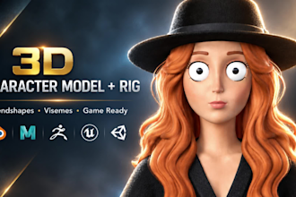 create a rigged 3d avatar character with blendshapes and visemes