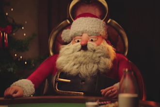 make funny merry christmas santa poker night intro video