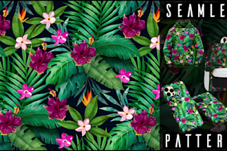 create professional seamless pattern designs for fabric, textiles, and more