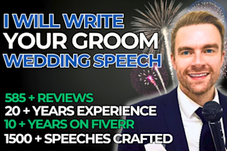 write your epic groom wedding speech, tribute vows or toast