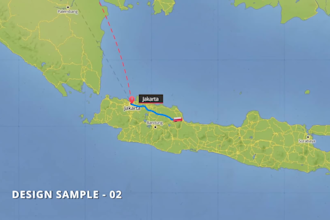 make travel map animation for flight path and driving route