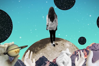 animate visuals or  video loop in collage style