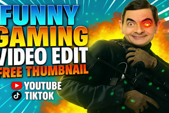 do funny gaming video editing for tiktok youtube and twitch