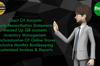 do clean up, catch up and bookkeeping in quickbooks online