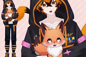 draw or rig male n female 2d vtuber model, 3d vtuber, v tuber, vtuber rigging