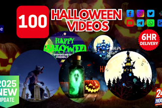 create 100 spooky halloween intro videos within 6 hr