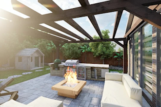 design front yards, backyards, swimming pool and landscape