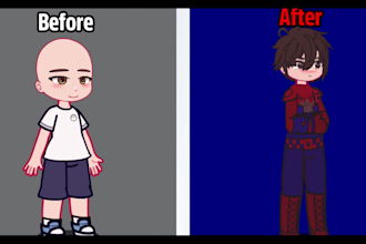 design gacha club or nebula characters, reaction videos, and thumbnails