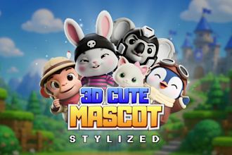 create 3d mascot, toy and action figure for print or game