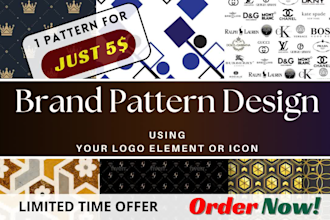 create seamless logo patterns for branding, packaging, and merchandise
