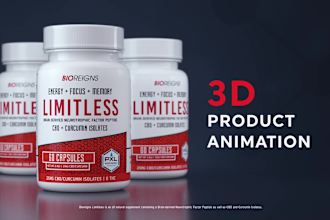 create a 3d product animation combined with motion graphics