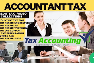 do tax accountant specialist video, credit repair service ad