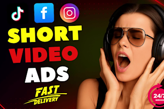 create viral tiktok video ads, tiktok ads, facebook video ads and instagram ads