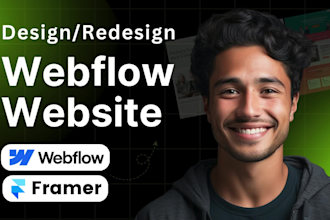 design webflow website, framer website, figma to webflow framer landing page