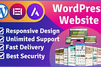 build responsive wordpress website astra pro elementor pro