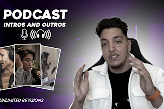 create a unique podcast intro video or outro