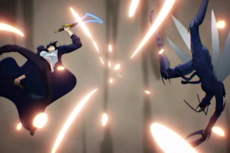 design 2d anime fighting scene japanese anime style 2d music video anime style
