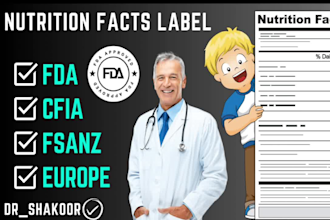 create professional nutrition fact label