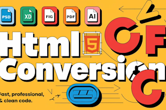 convert psd to html figma to html xd to html tailwind css responsive website