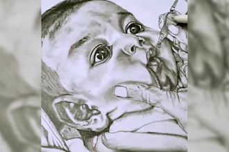 draw realistic pencil sketch portrait from photo