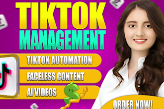 create viral faceless tiktok videos and grow your followers fast, tiktok manager