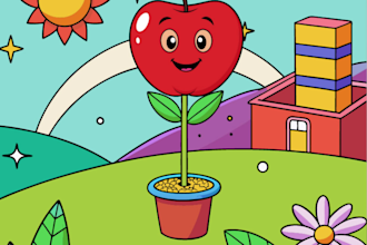create plant, fruit,and vegetable kawaii illustrations