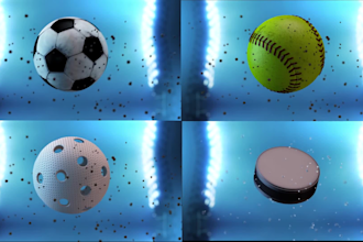create 3d sports logo animation intro for channel or youtube