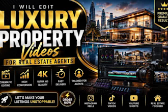 edit luxury real estate reels and property videos for social media