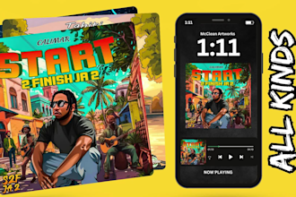 design a unique cartoon album cover or single cover art