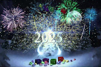 create happy new year 2026 greeting videos, countdown animation