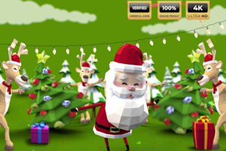 make happy santa dance christmas video with commercial license