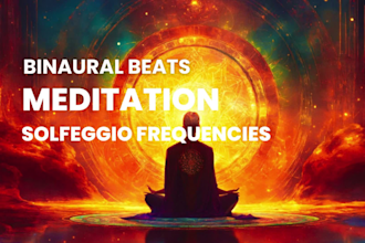 provide 20 relaxing meditation music with binaural beats, solfeggio frequencies