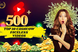 create top 10 cash cow faceless videos and cash cow youtube automation channel