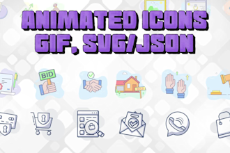 do icon animation GIF animation for your  website and app