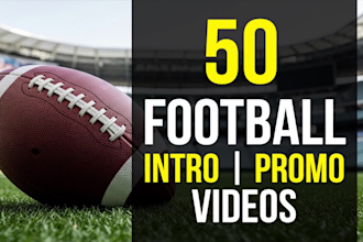 create 50 american football logo intro promo videos