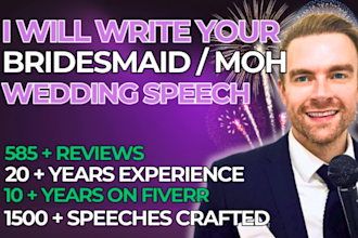write a wonderful maid of honor or bridesmaid moh wedding speech