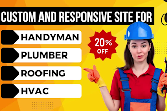 create handyman hvac roofing or plumbing wordpress website