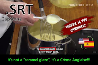 manually create subtitles srt captions in english or spanish