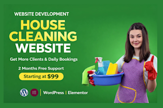 design home cleaning and house cleaning website in wordpress