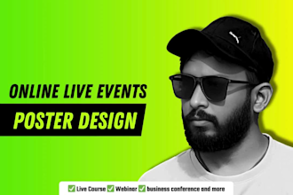 craft online event posters for webinars, conferences and more
