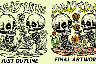 design custom vintage t shirt artwork in retro style